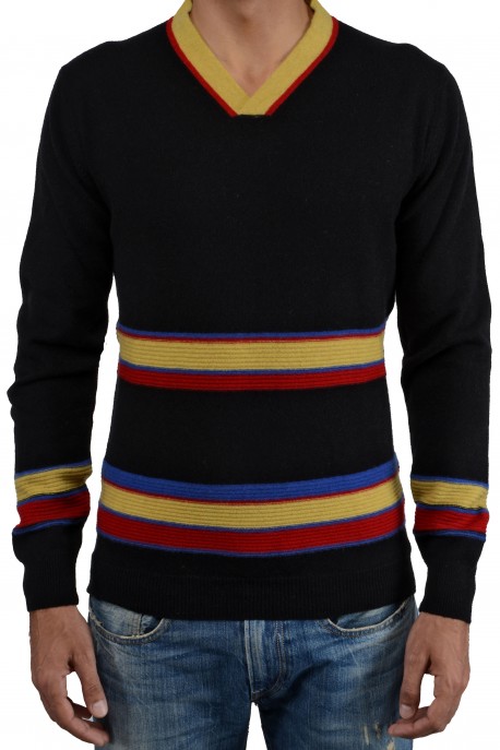 PURE CASHMERE MULTYCOLOR SWEATER