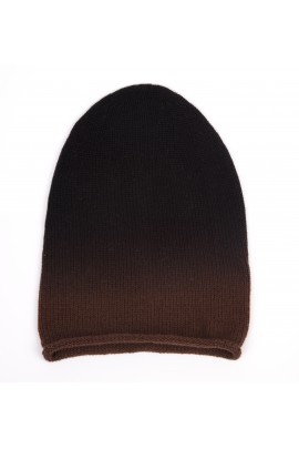 Cappello in puro cashmere degradè marrone