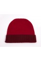 PURE CASHMERE TWO-COLOURED BEANY RED HAT