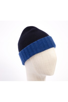 Cappello in puro cashmere blue