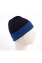 PURE CASHMERE TWO-COLOURED BLUE BEANY