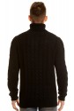 PURE CASHMERE BLACK TWIST TURTLENECK SWEATER