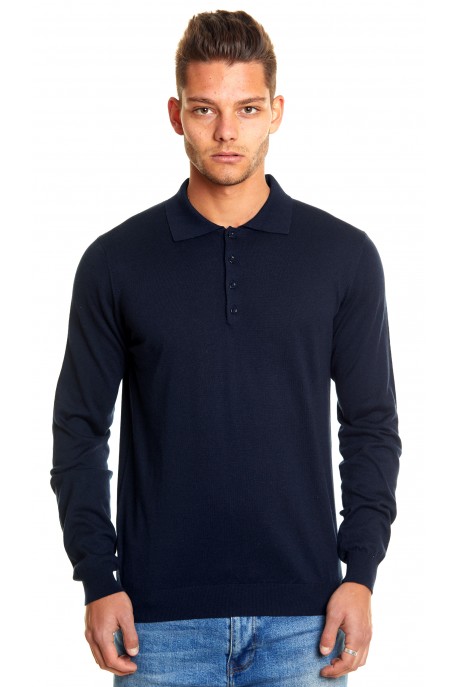 MAGLIA MODELLO POLO IN CASHMERE E SETA