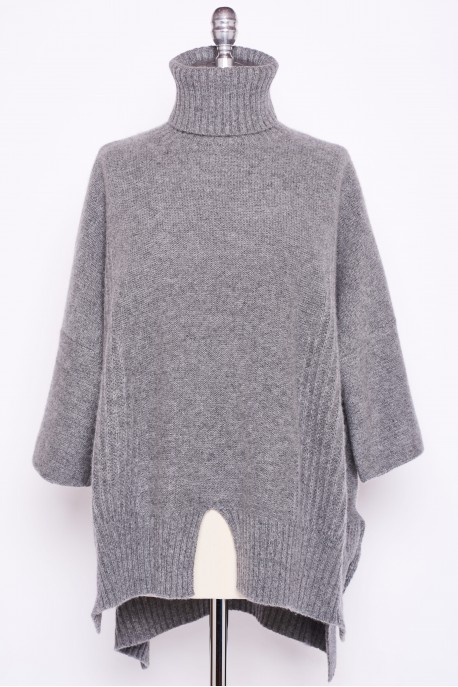 Poncho in puro cashmere