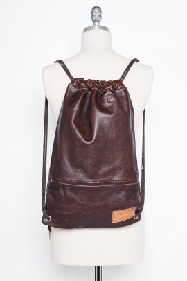 UNISEX BROWN LEATHER BACKPACK