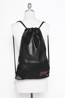 LEATHER BLACK BACKPACK