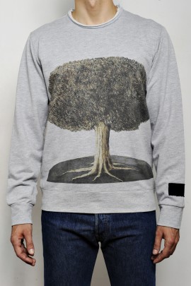 COTTON FLEECE BIG TREE PRINT