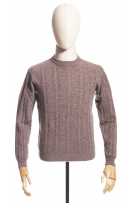 Pure Cashmere Mud-Colored Twist Sweater