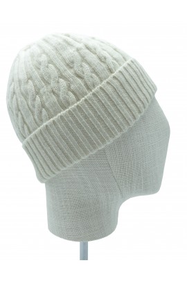 Off White Color Cashmere Wool Knitted Beanie